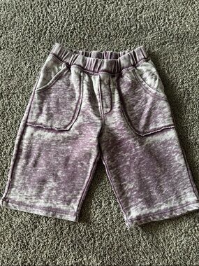 Kids Lavender Heather Pull-On Knit Shorts with Front Pockets